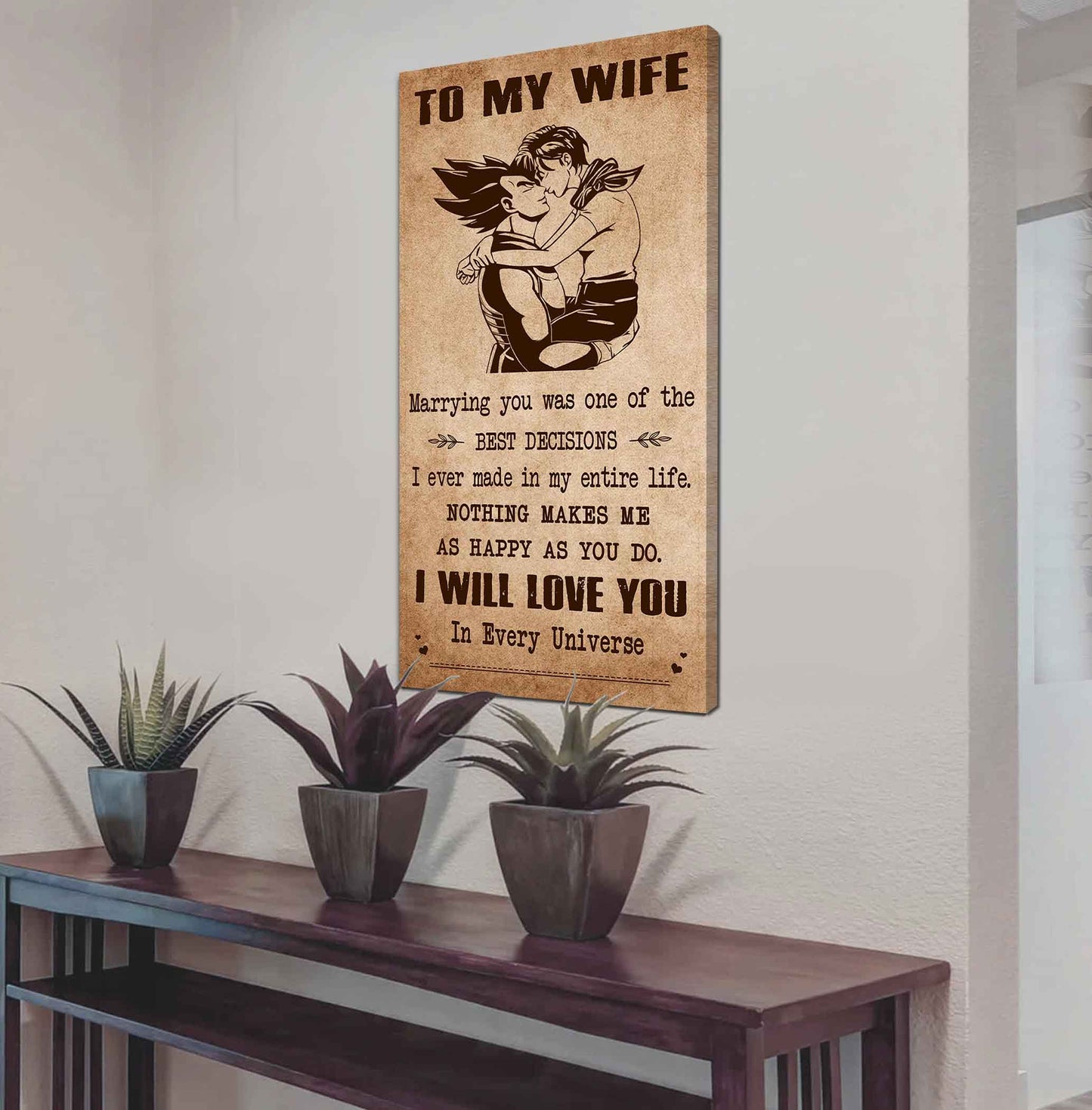 samurai poster canvas to my wife marrying you was one of the best decisions - i will love you forever and always gift for your wife