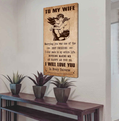 DRB VGT- Poster Canvas To My Wife Marrying You Was One Of The Best Decisions - I Will Love You Forever And Always Gift For Your Wife