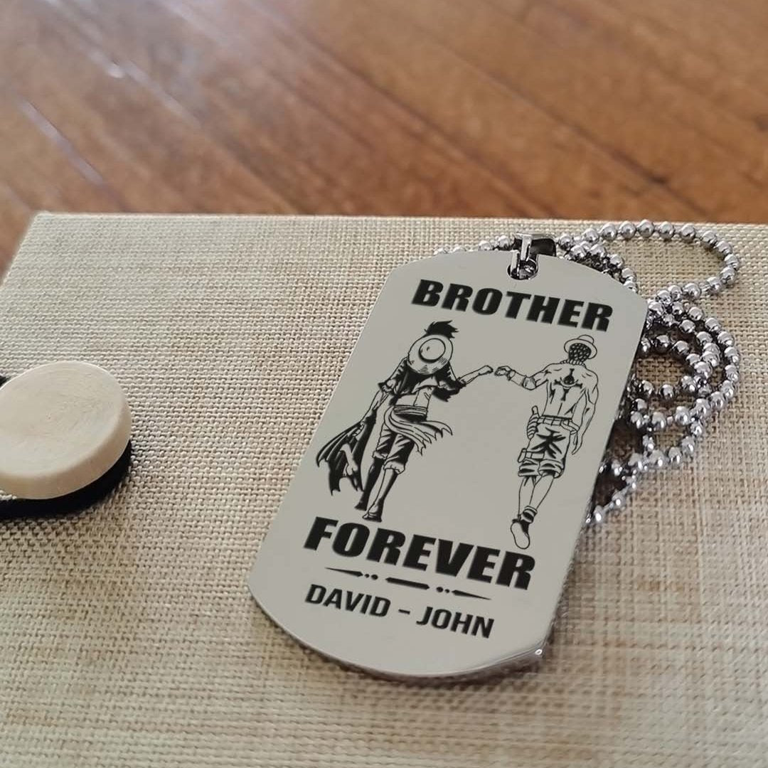 soldier customizable engraved black dog tag double sided gift from brother, brother forever