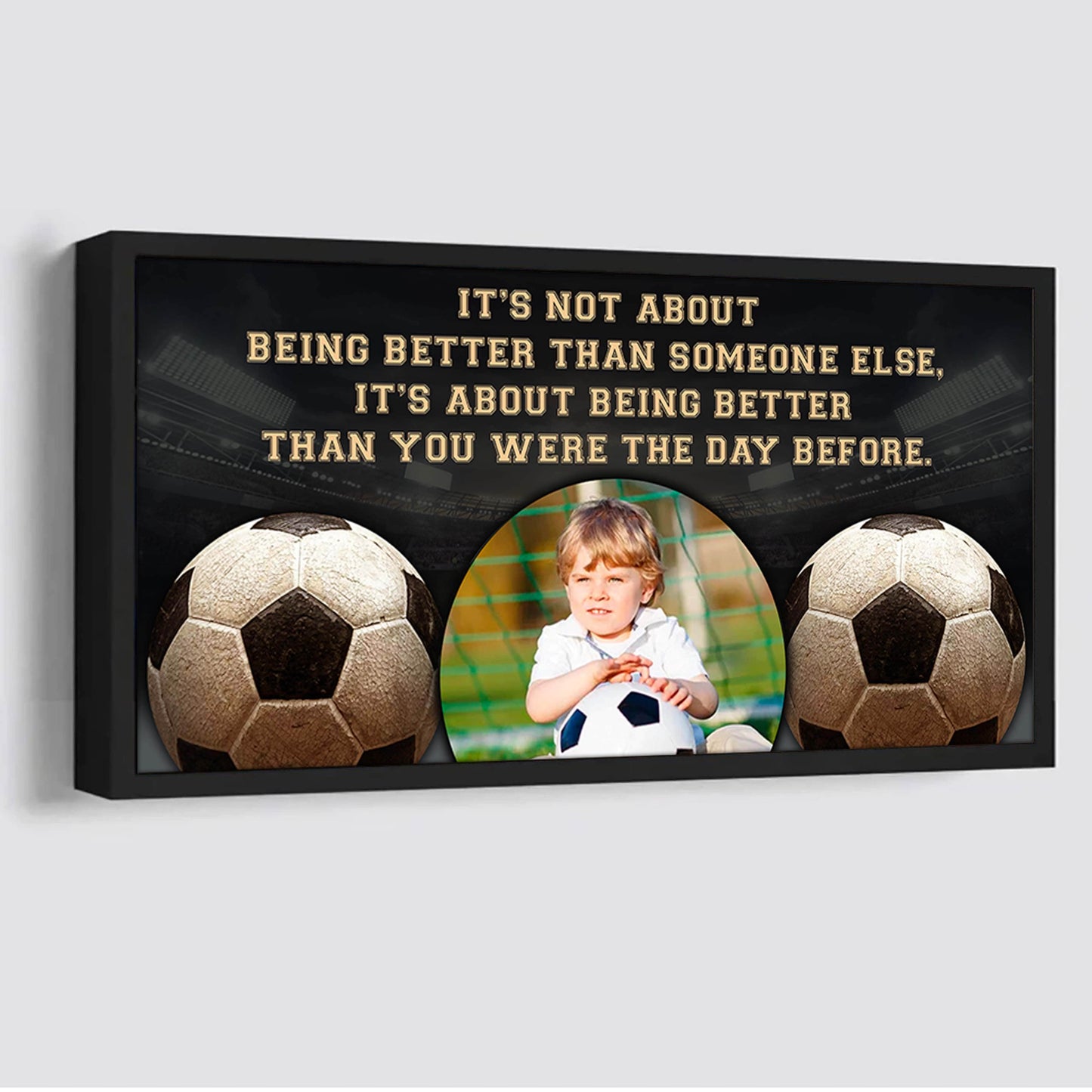 personalized photo basketball canvas it is not about being better than someone else it's about being better than you were the day before