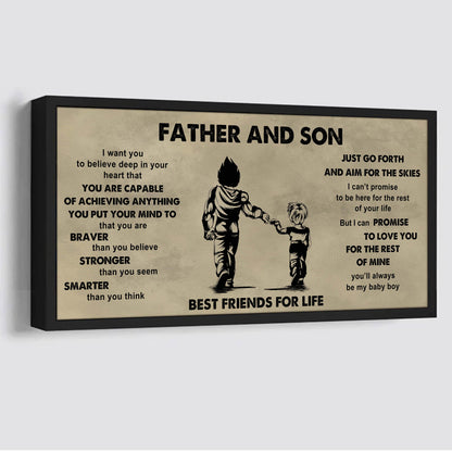 DRB VGT Father And Son Best Friends For Life  - That You Are Braver Than You Believe Poster Canvas Gift For Son From Father