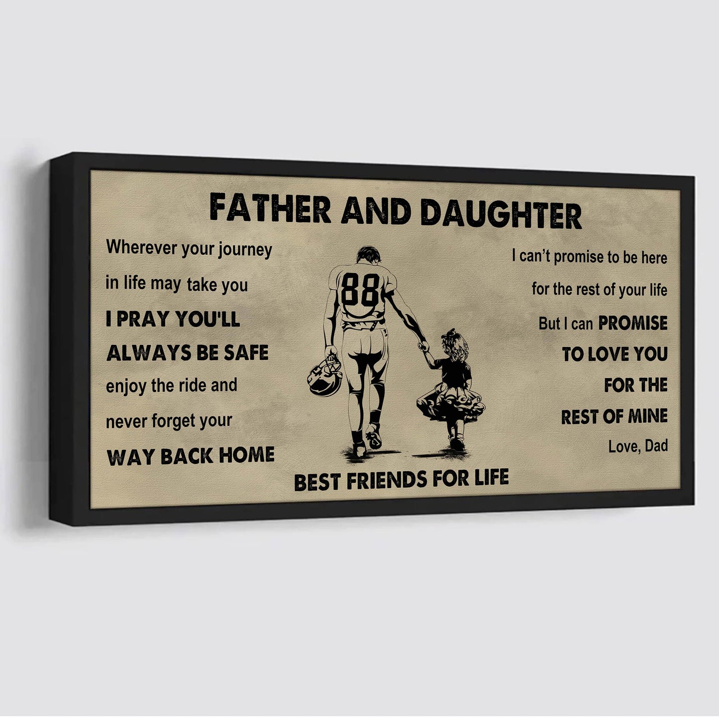 drb father and daughter best friends for life - ver 2 never forget your way back home poster canvas gift for daughter from father