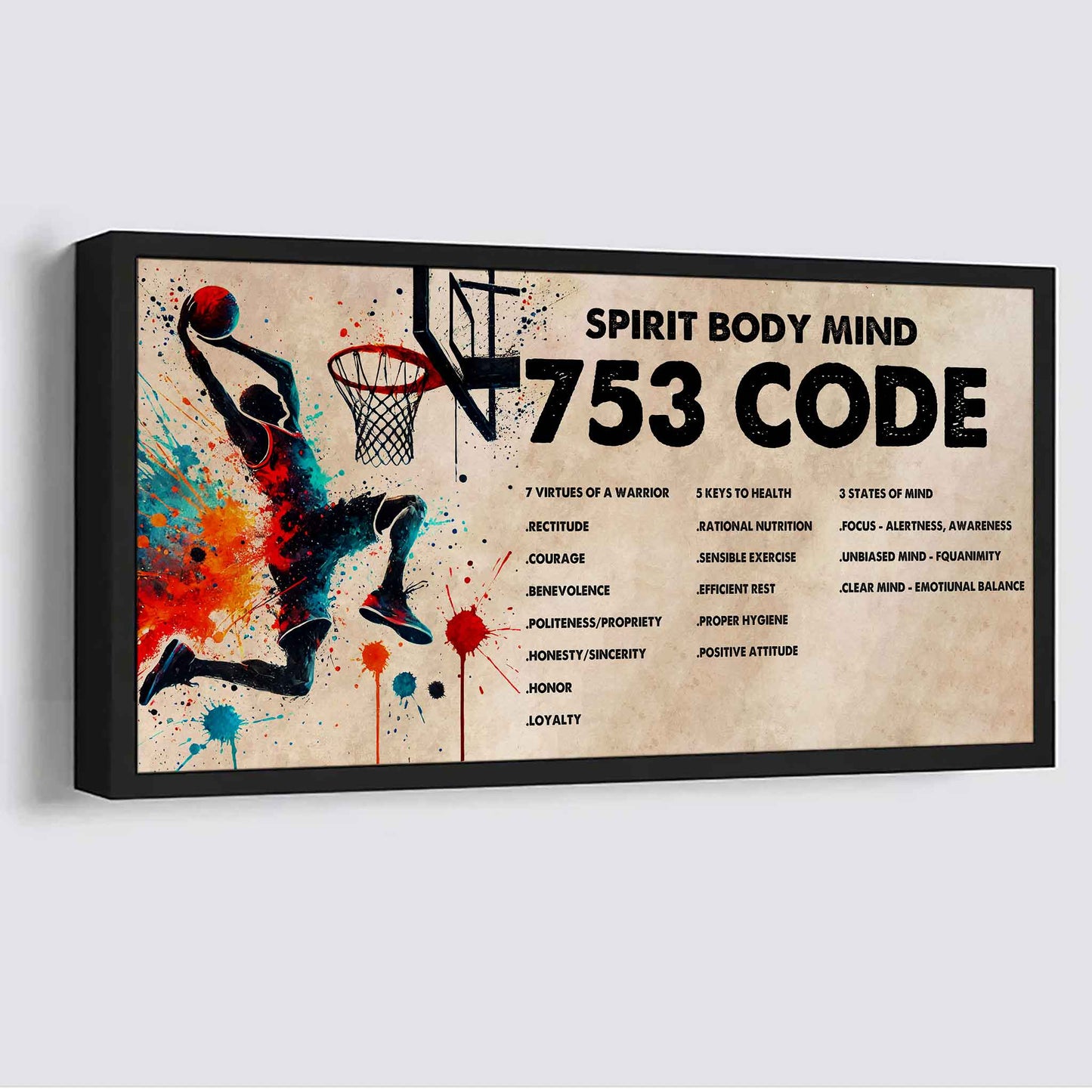 water color drb vgt poster canvas 7 5 3 code motivation quotes