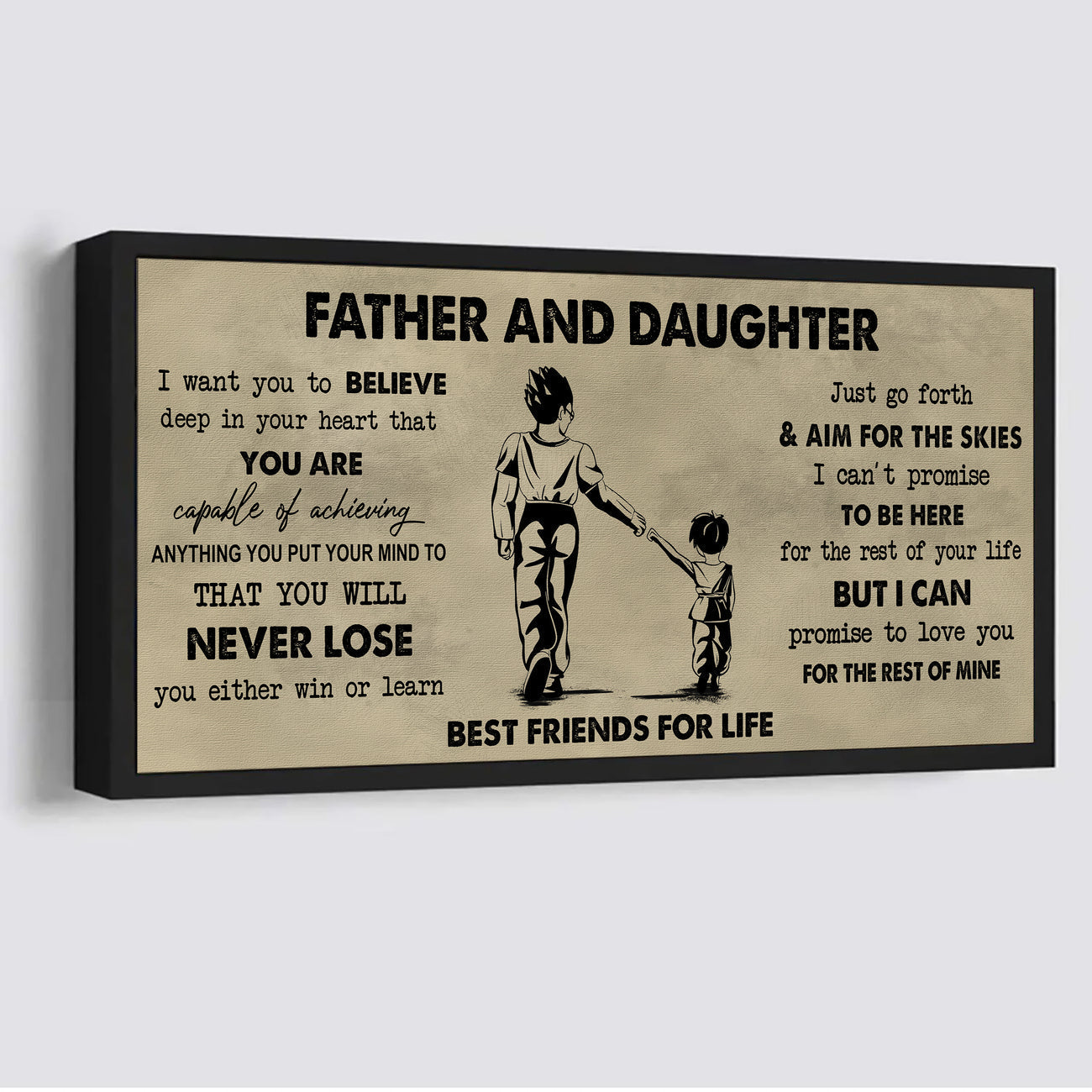 drb father and son best friend for life - you will never lose poster canvas gift for son from father -photo upload