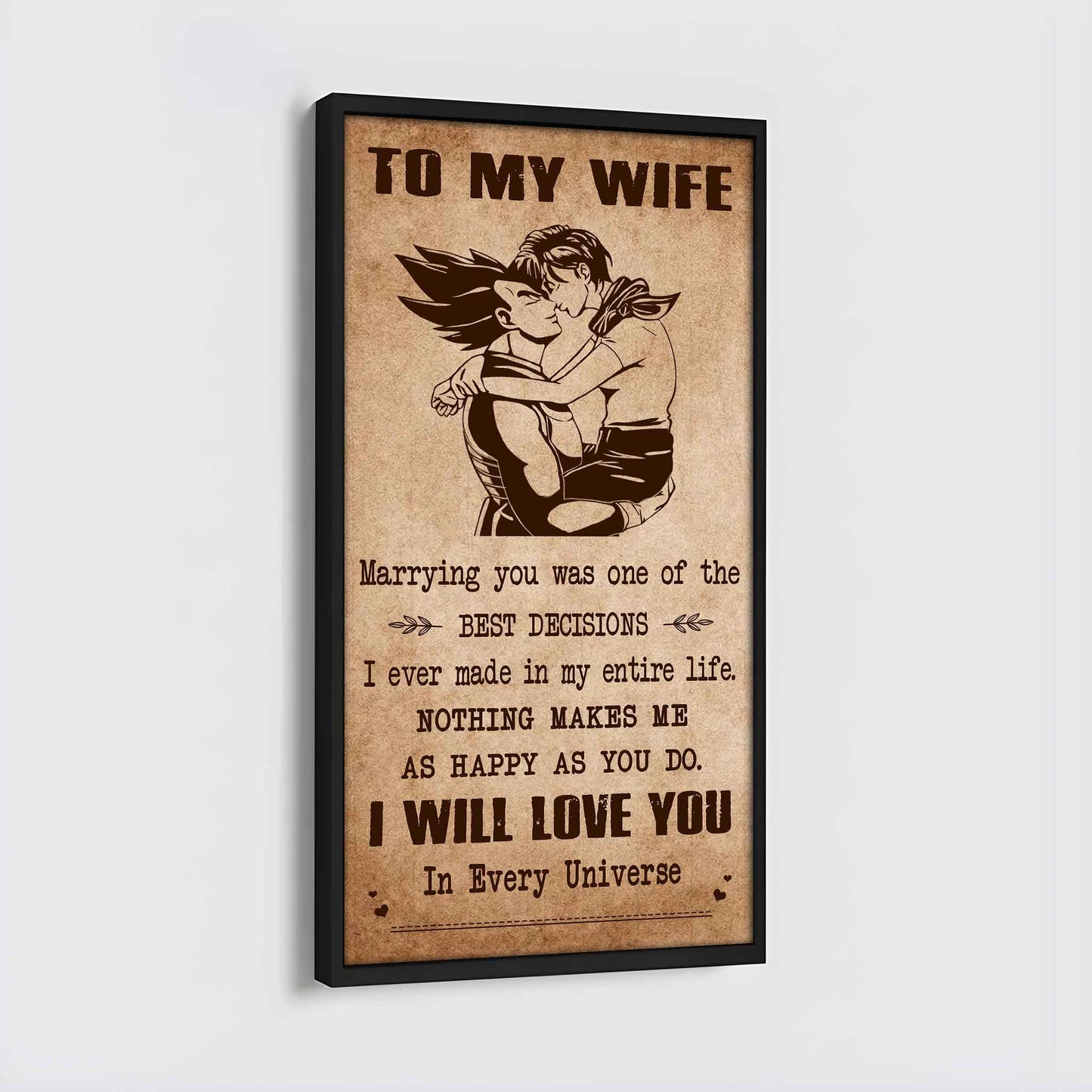 samurai poster canvas to my wife marrying you was one of the best decisions - i will love you forever and always gift for your wife