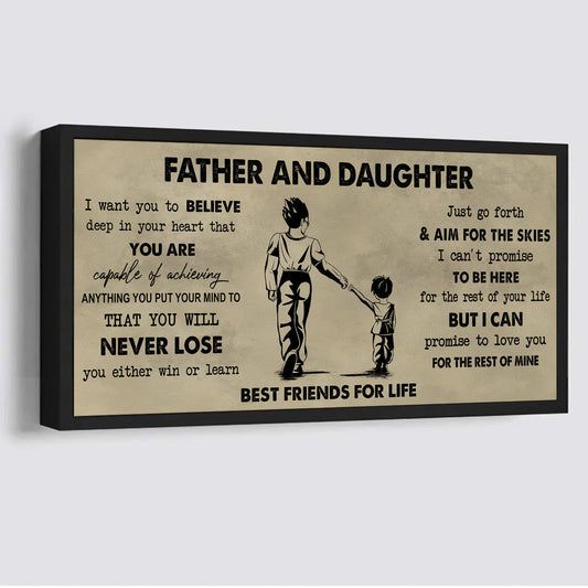 DRB Father And Daughter Best Friend For Life - You Will Never Lose Poster Canvas Gift For Daughter From Father