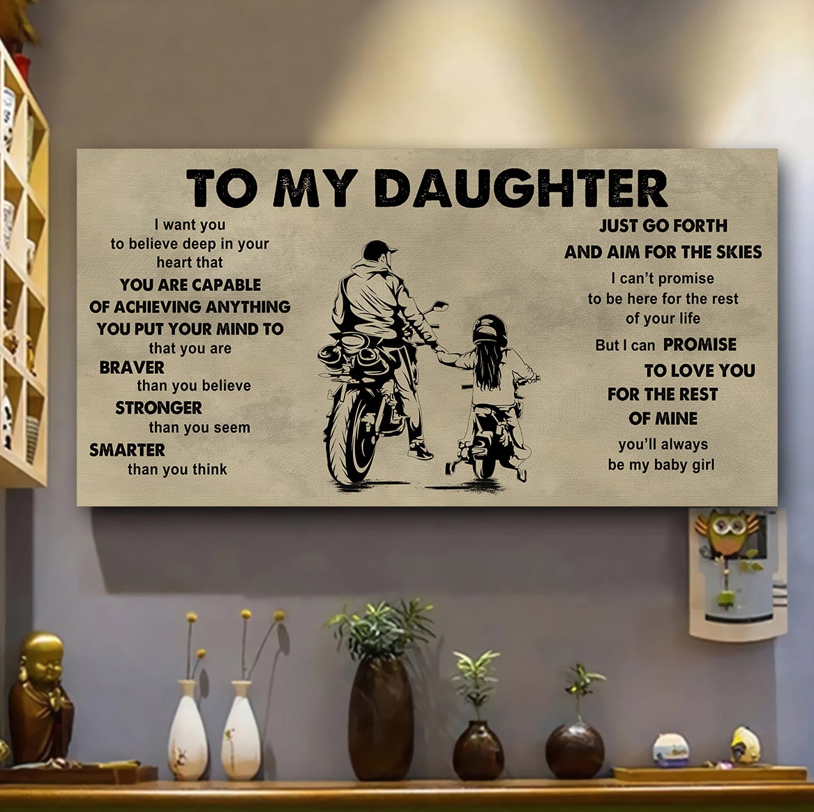 family to my daughter - that you are braver than you believe poster canvas gift for daughter from father