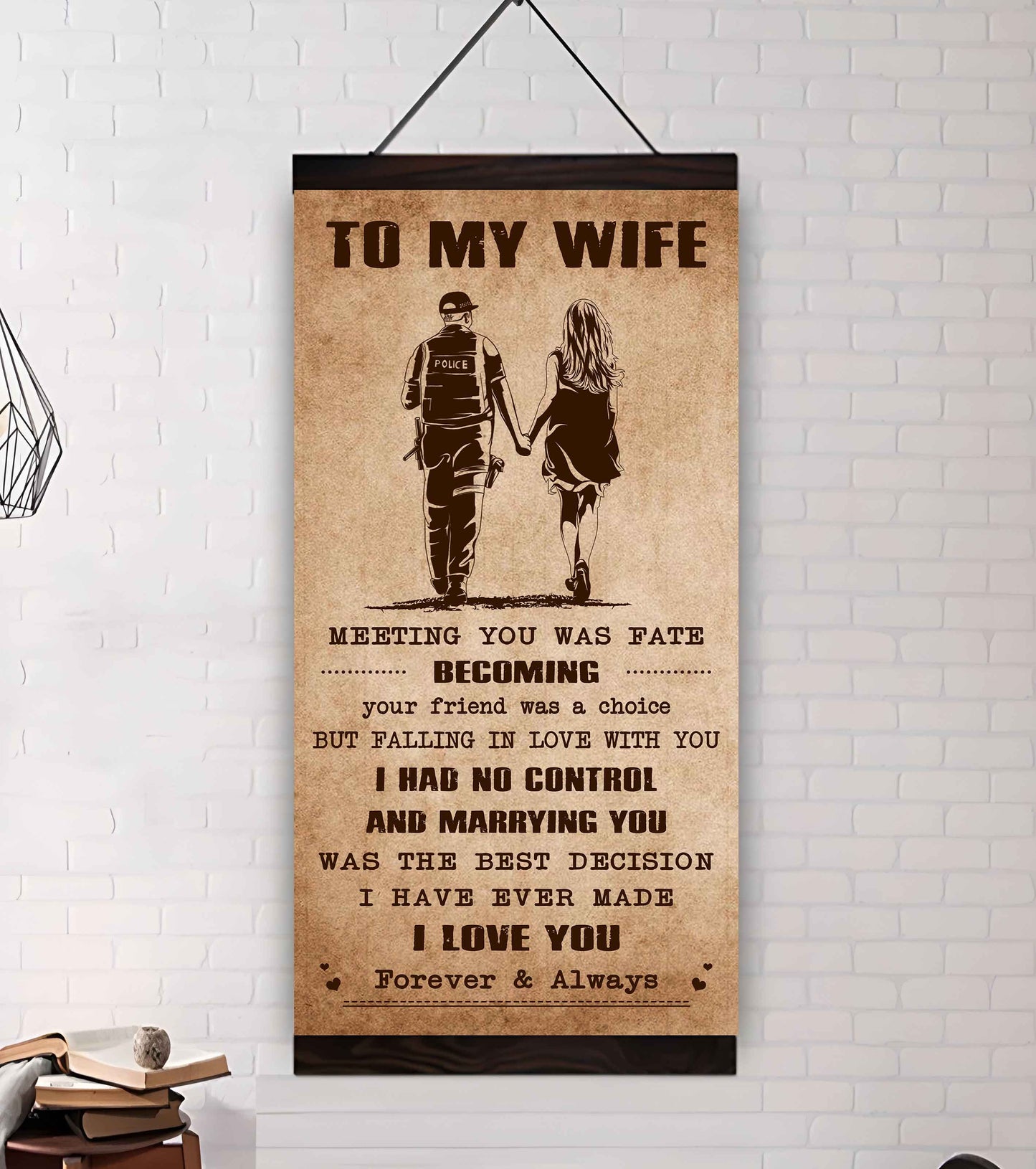 drb vgt- poster canvas to my wife meeting you was fate - i love you forever and always gift for your wife