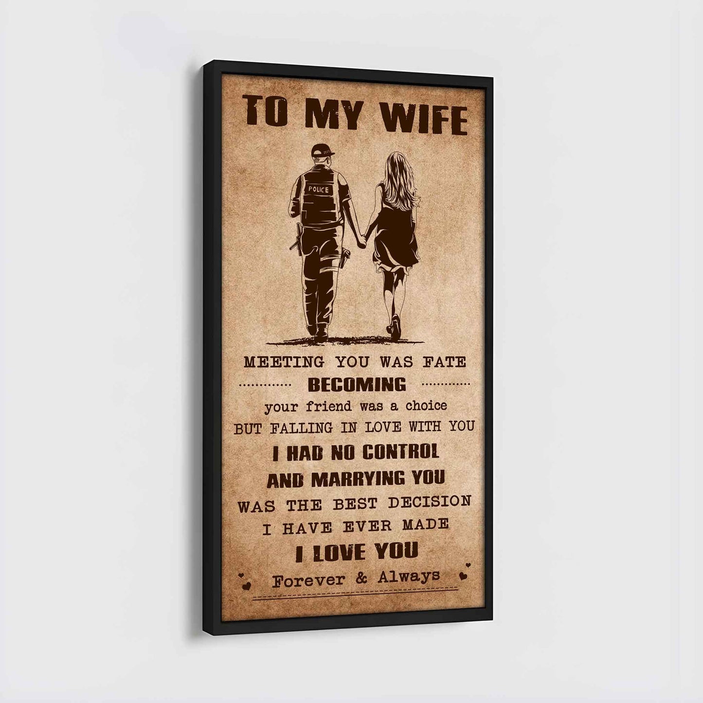 drb vgt- poster canvas to my wife meeting you was fate - i love you forever and always gift for your wife