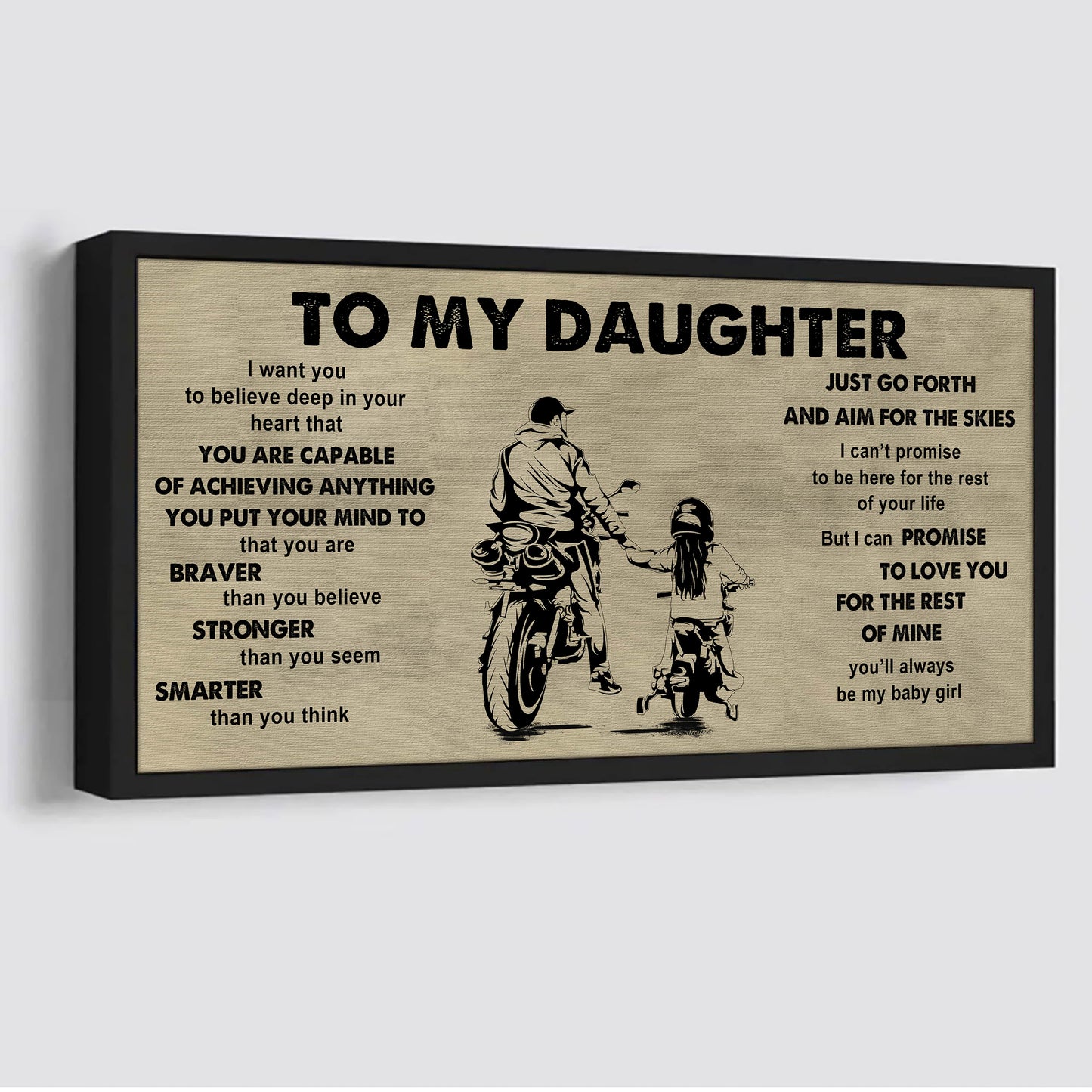 family to my daughter - that you are braver than you believe poster canvas gift for daughter from father