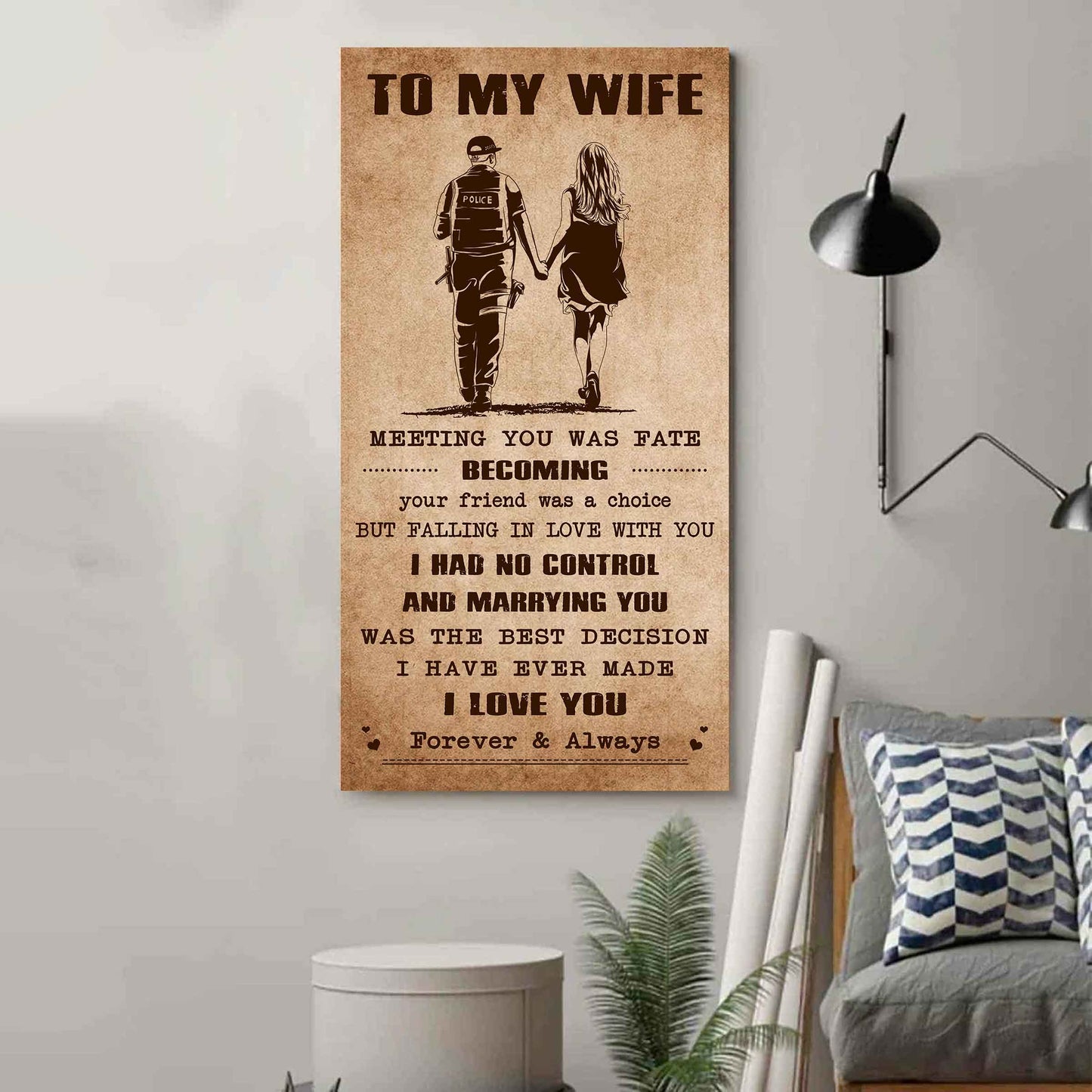 drb vgt- poster canvas to my wife meeting you was fate - i love you forever and always gift for your wife