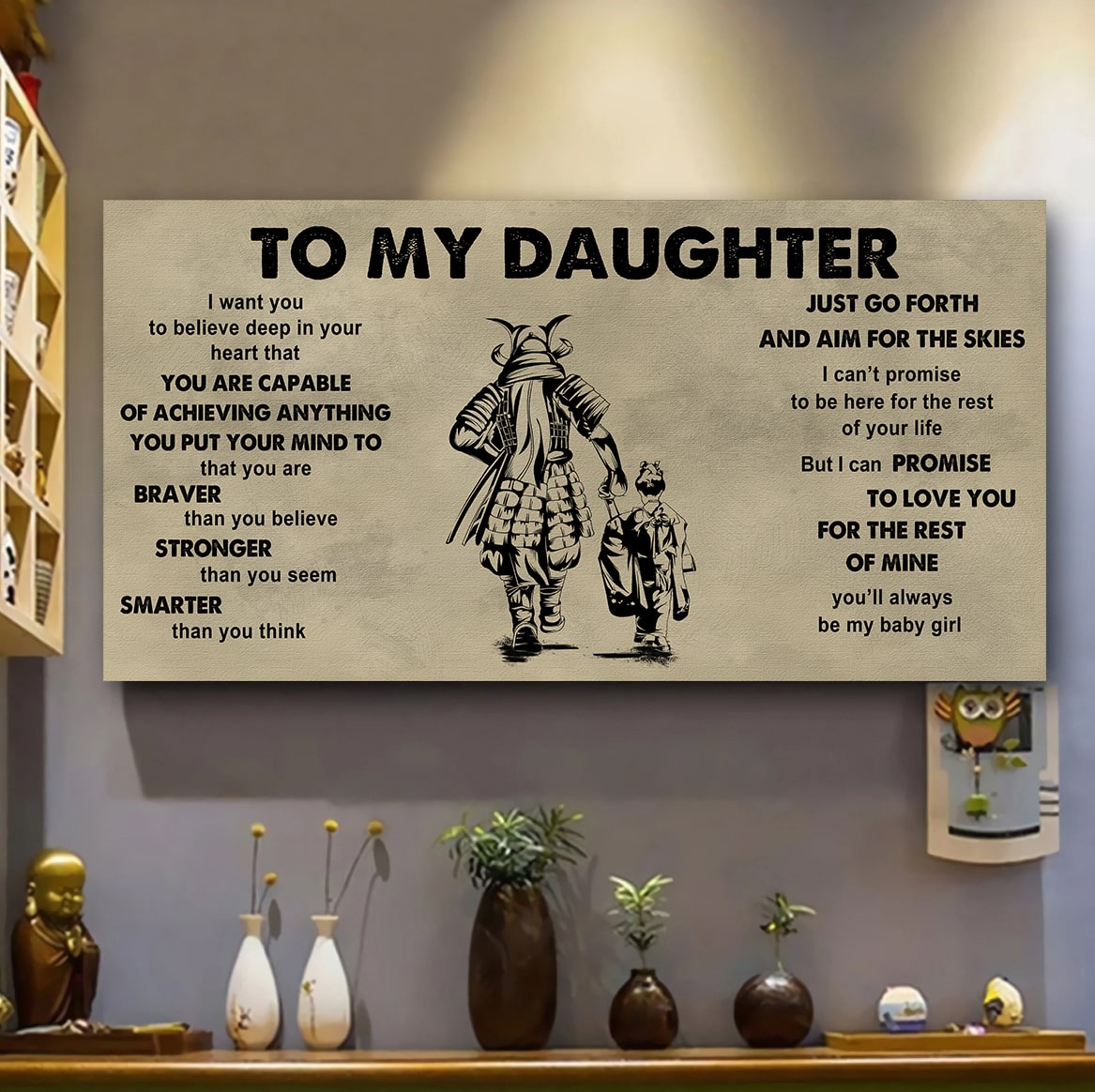 family to my daughter - that you are braver than you believe poster canvas gift for daughter from father