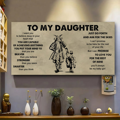 Family To My Daughter - That You Are Braver Than You Believe Poster Canvas Gift For Daughter From Father