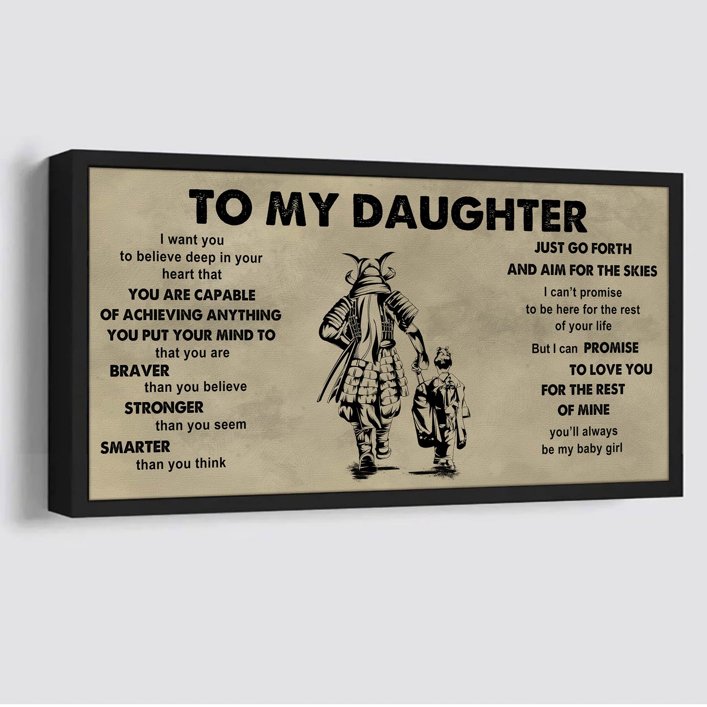 family to my daughter - that you are braver than you believe poster canvas gift for daughter from father