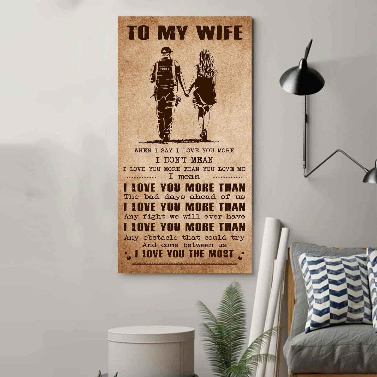 drb vgt- poster canvas to my wife when i say i love you more - i love you the most gift for your wife