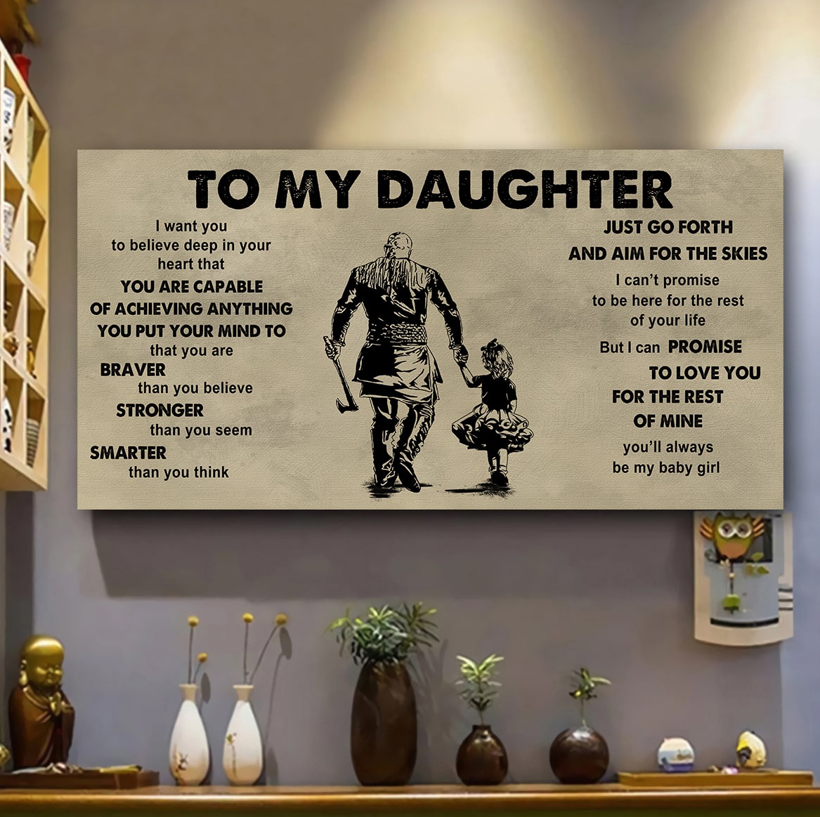 family to my daughter - that you are braver than you believe poster canvas gift for daughter from father