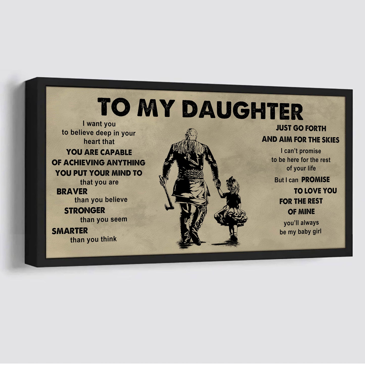 family to my daughter - that you are braver than you believe poster canvas gift for daughter from father