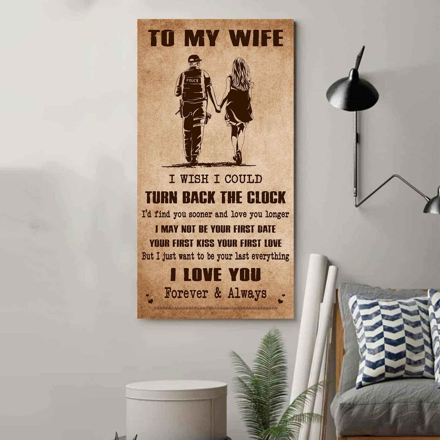 drb vgt- poster canvas to my wife i wish i could turn back the clock - i love you forever and always gift for your wife