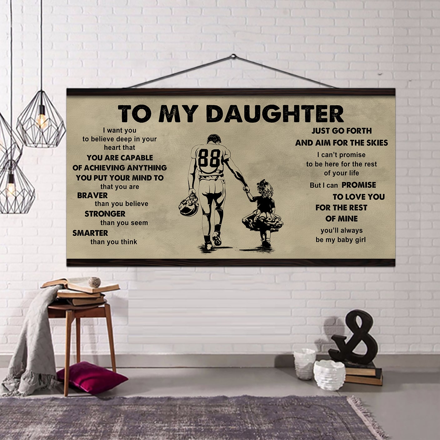 family to my daughter - that you are braver than you believe poster canvas gift for daughter from father