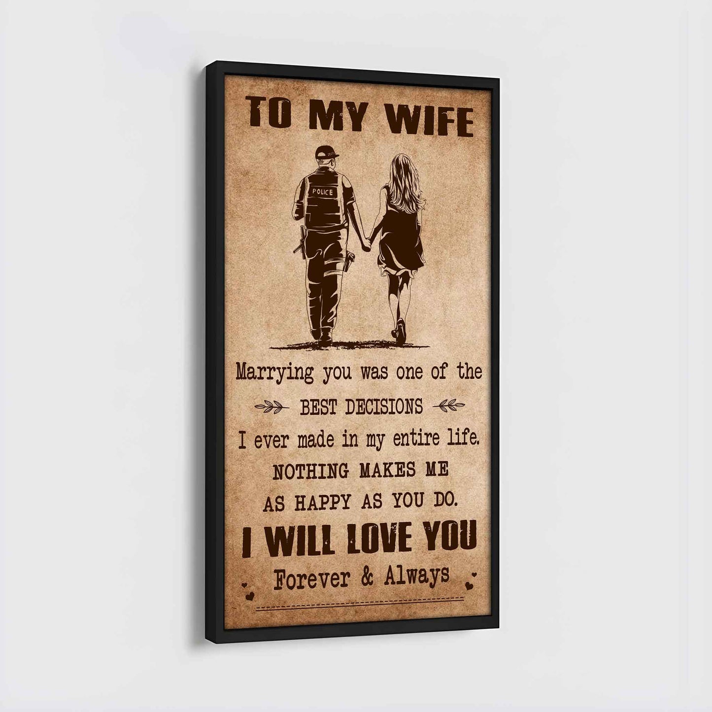 samurai poster canvas to my wife marrying you was one of the best decisions - i will love you forever and always gift for your wife