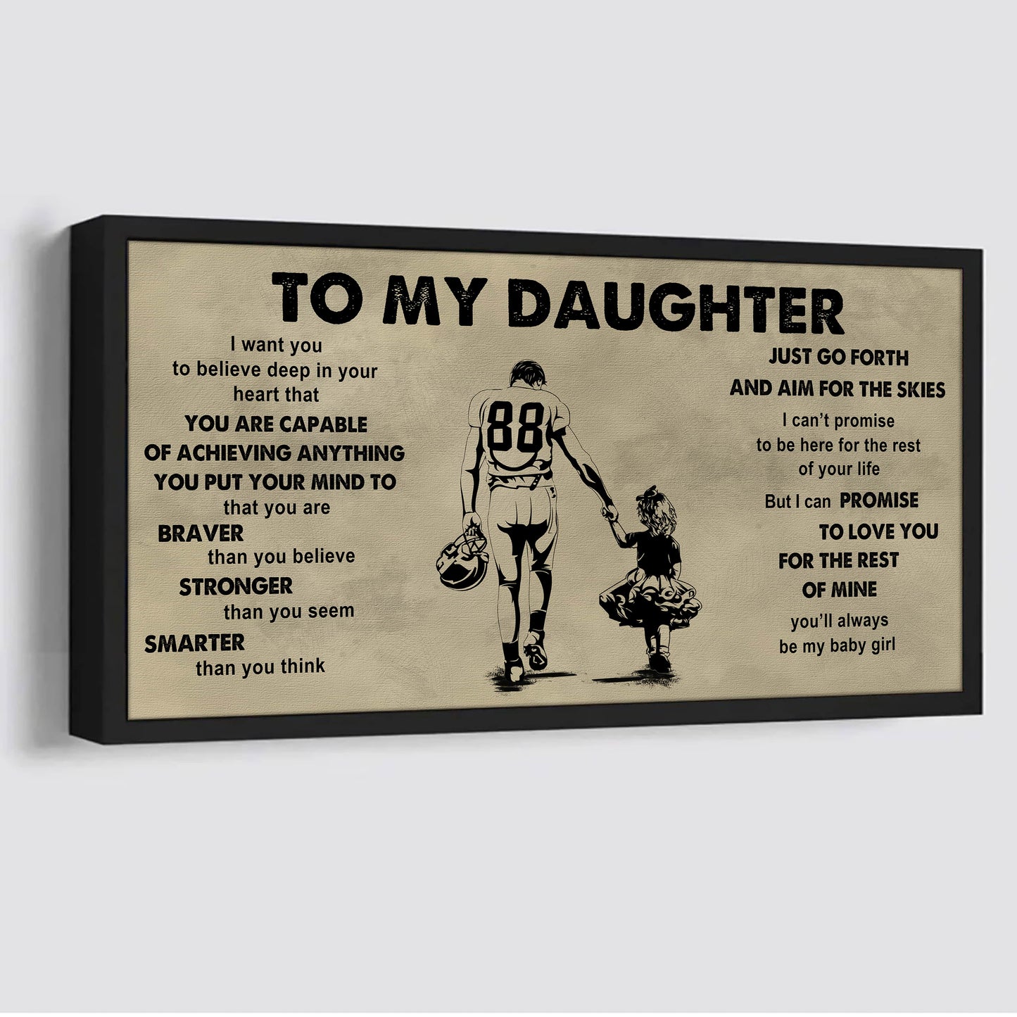 family to my daughter - that you are braver than you believe poster canvas gift for daughter from father