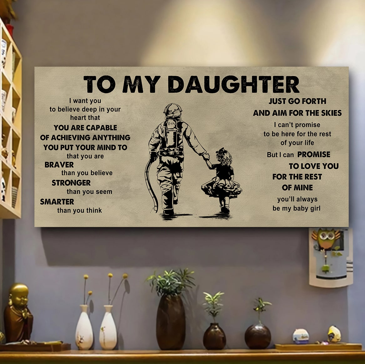 family to my daughter - that you are braver than you believe poster canvas gift for daughter from father