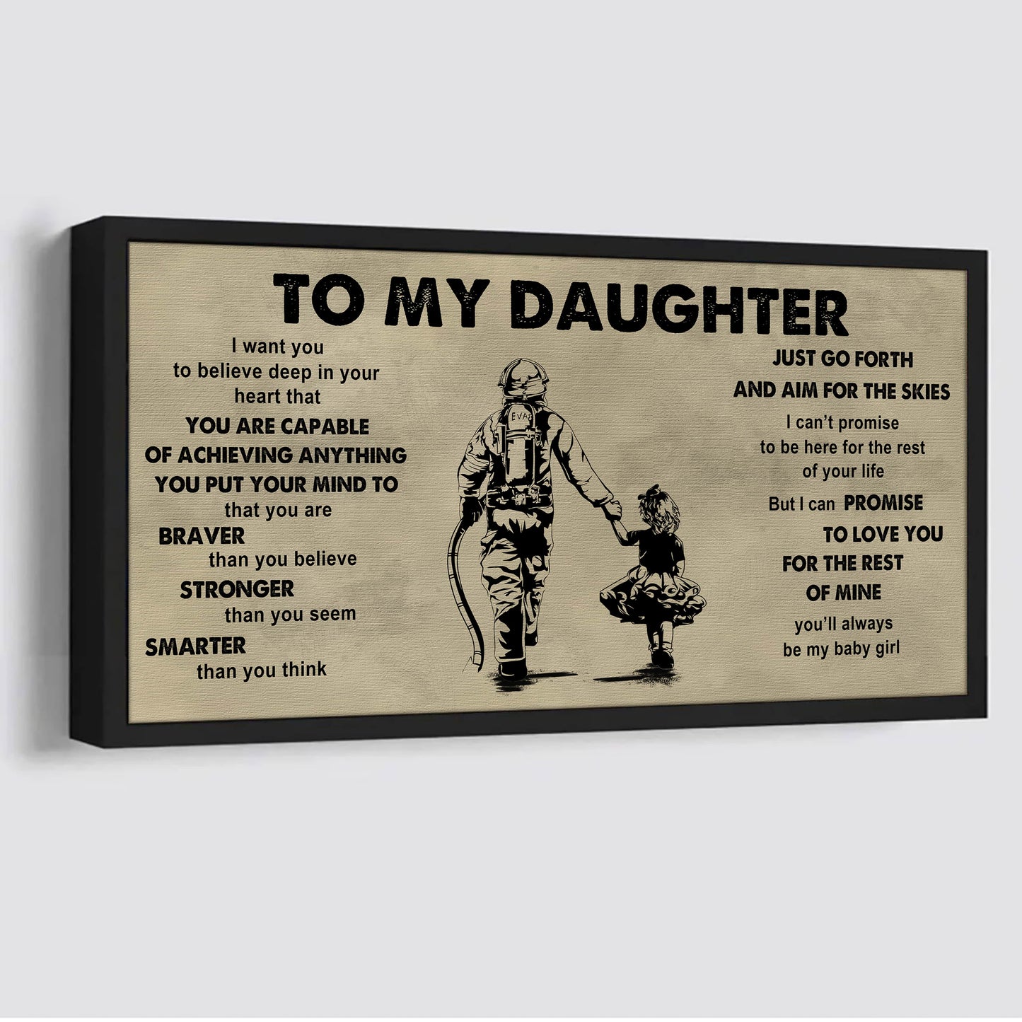 family to my daughter - that you are braver than you believe poster canvas gift for daughter from father