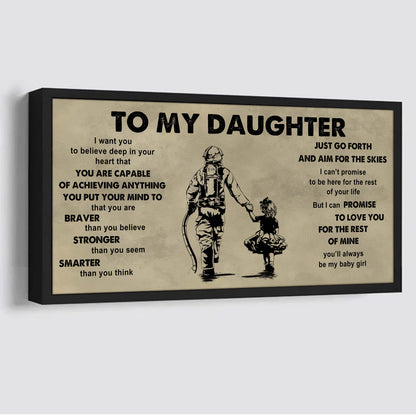 Family To My Daughter - That You Are Braver Than You Believe Poster Canvas Gift For Daughter From Father