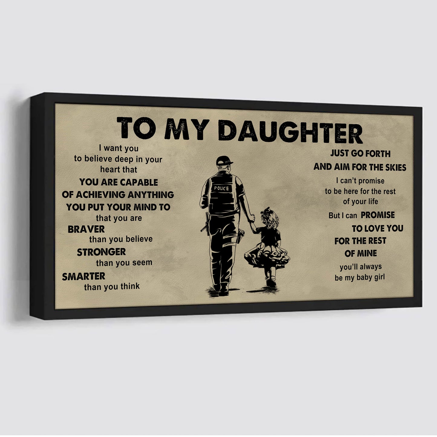 family to my daughter - that you are braver than you believe poster canvas gift for daughter from father