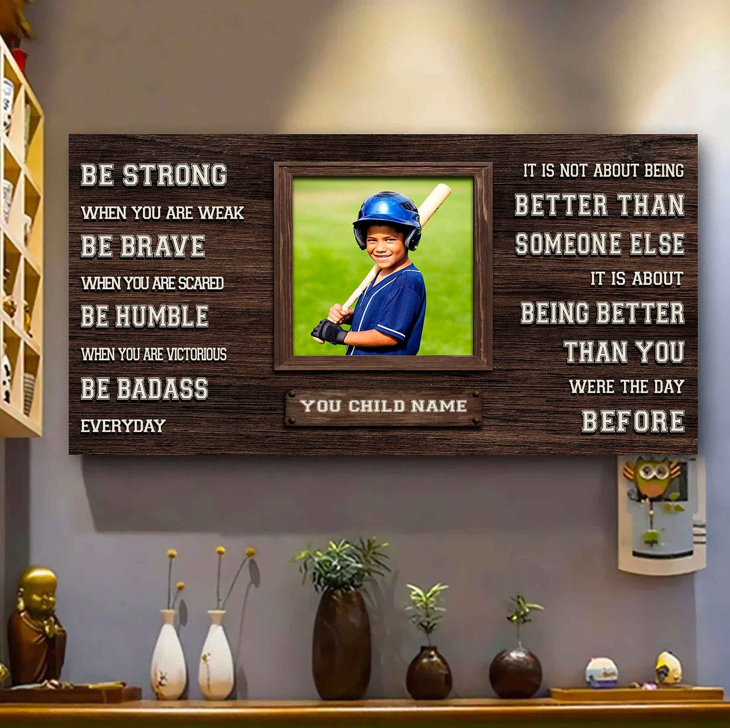Basketball-(Photo and Name)-Be strong-It is not About Being Better Than Someone Else It is about being better than you were the day before.