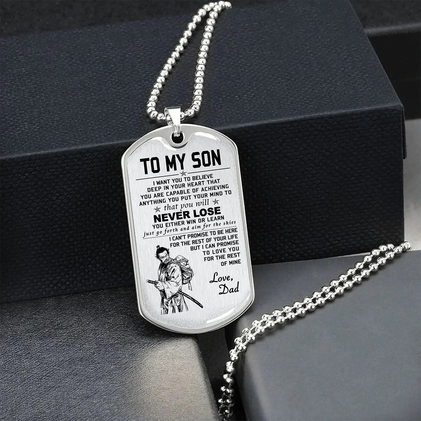 military chain dad to son dog tag you will never lose gift for son best gifts