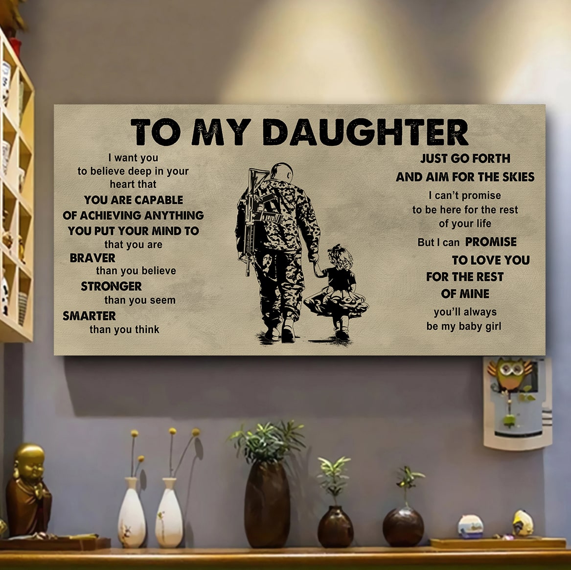 family to my daughter - that you are braver than you believe poster canvas gift for daughter from father