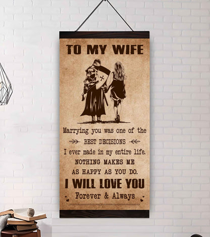 DRB VGT- Poster Canvas To My Wife Marrying You Was One Of The Best Decisions - I Will Love You Forever And Always Gift For Your Wife