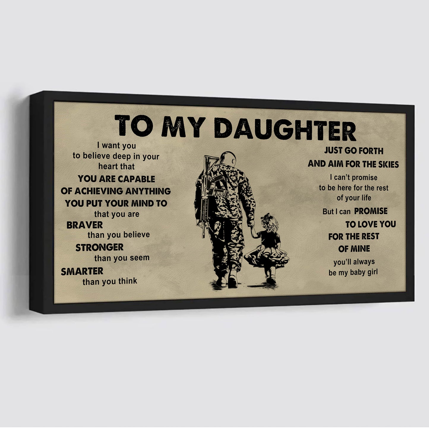 family to my daughter - that you are braver than you believe poster canvas gift for daughter from father