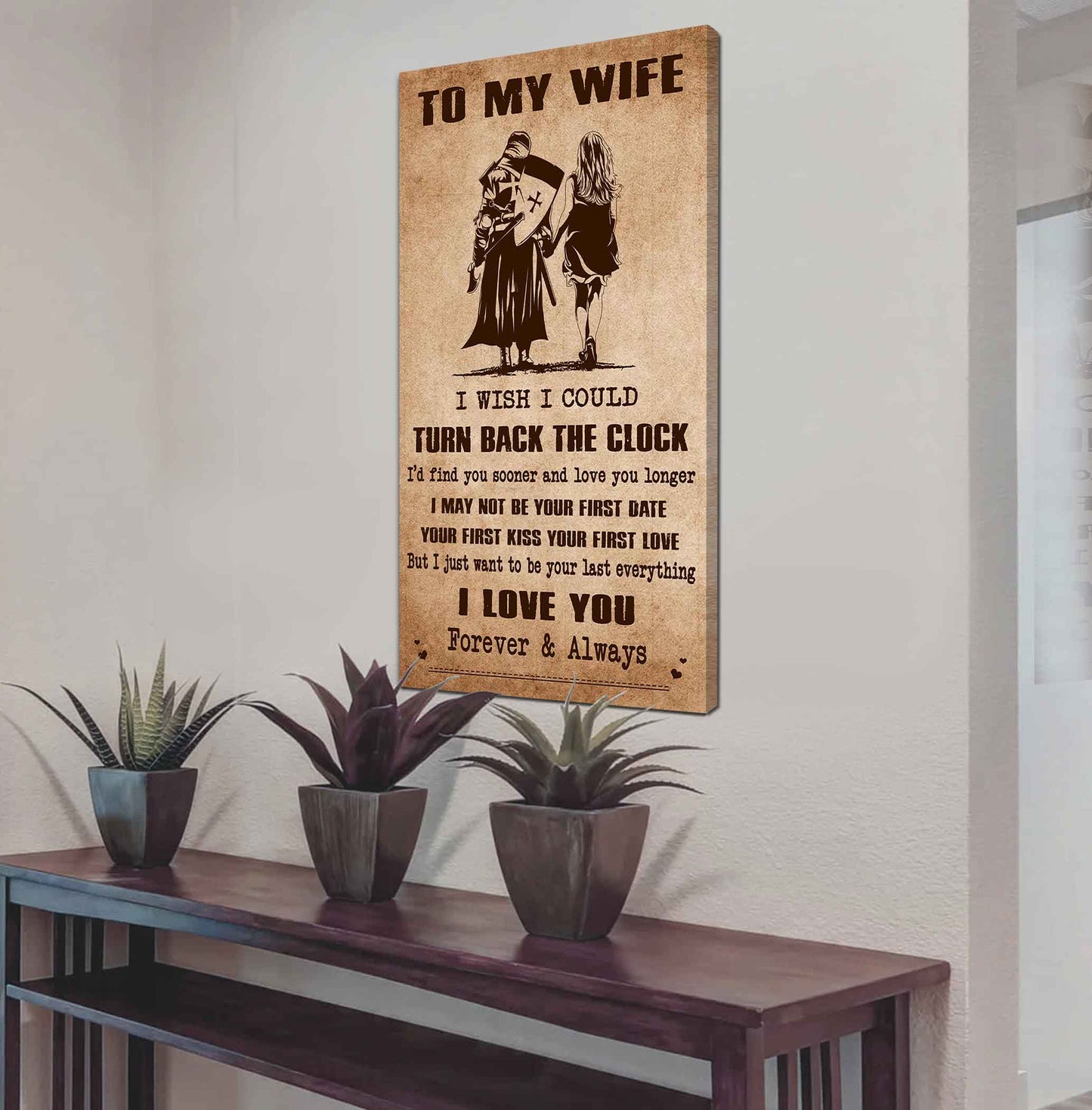 drb vgt- poster canvas to my wife i wish i could turn back the clock - i love you forever and always gift for your wife