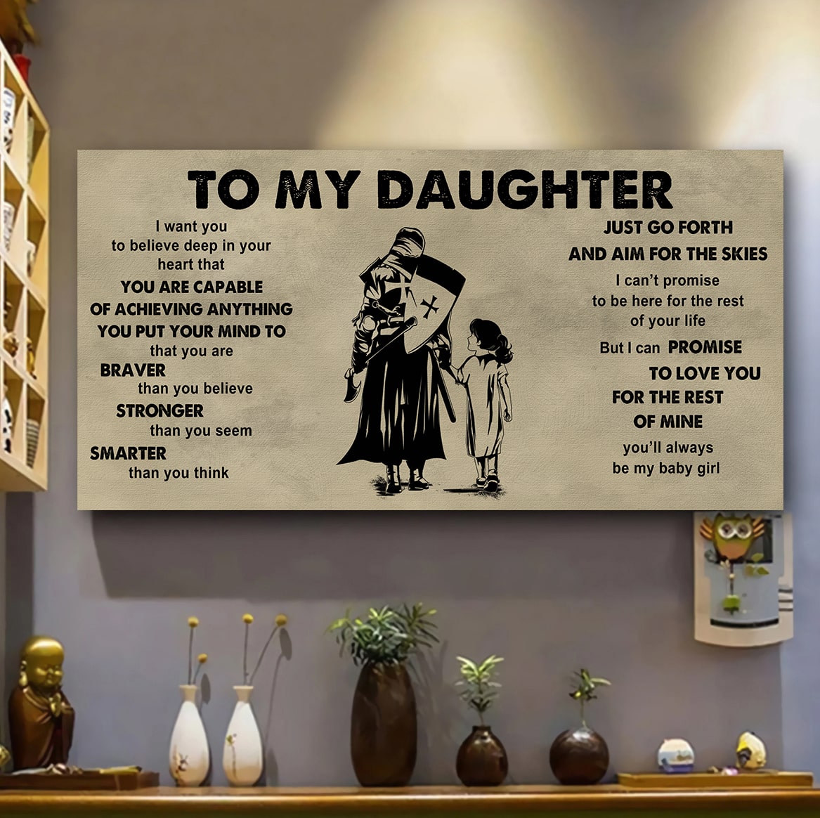 family to my daughter - that you are braver than you believe poster canvas gift for daughter from father