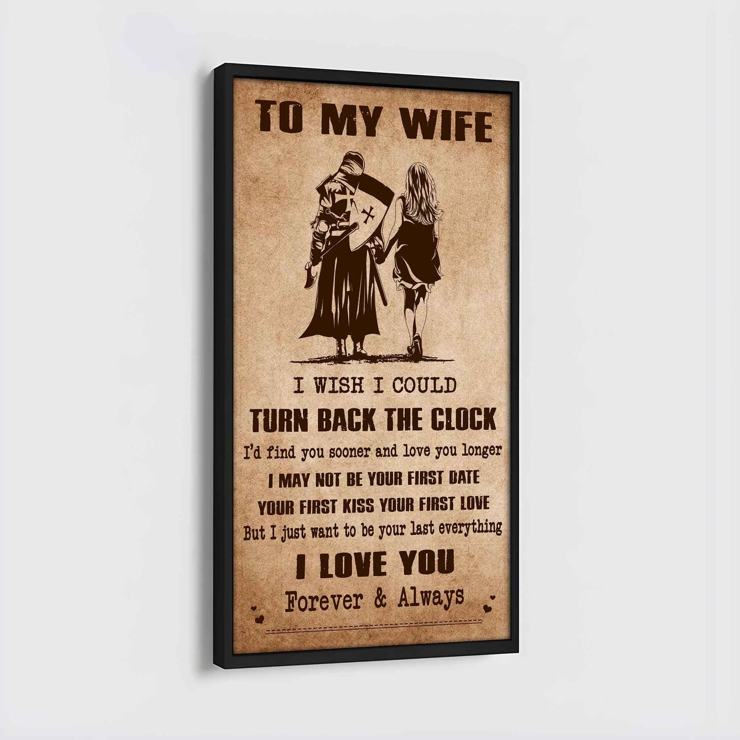 drb vgt- poster canvas to my wife i wish i could turn back the clock - i love you forever and always gift for your wife