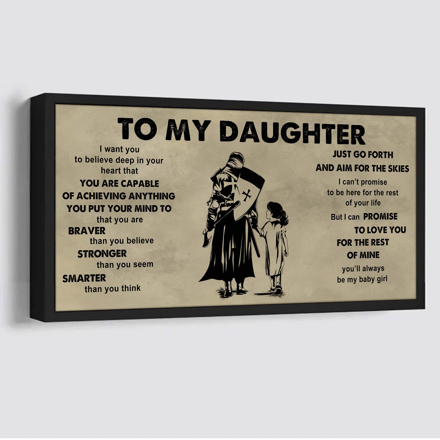 family to my daughter - that you are braver than you believe poster canvas gift for daughter from father