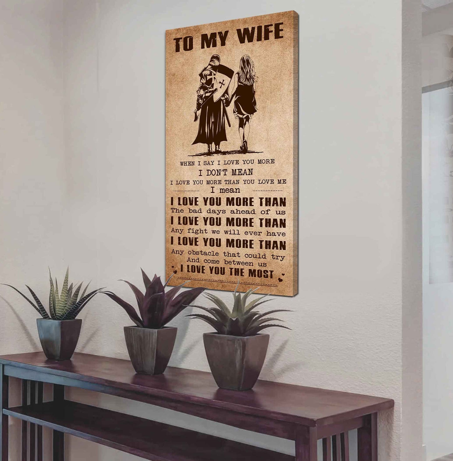 drb vgt- poster canvas to my wife when i say i love you more - i love you the most gift for your wife