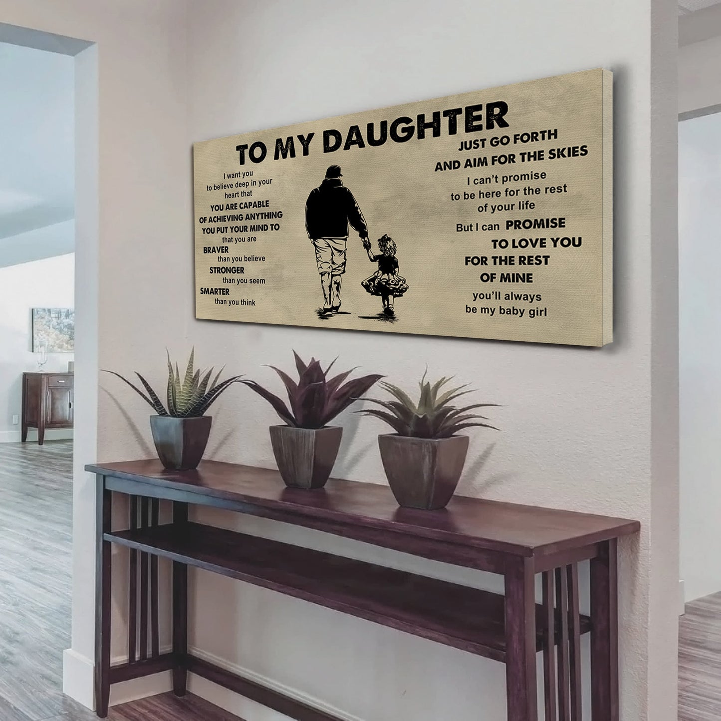 drb gh to my daughter - that you are braver than you believe poster canvas gift for daugter from father