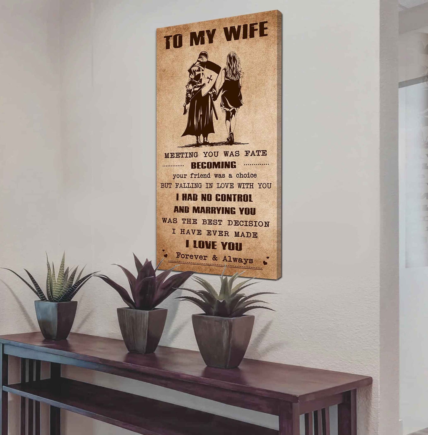 drb vgt- poster canvas to my wife meeting you was fate - i love you forever and always gift for your wife