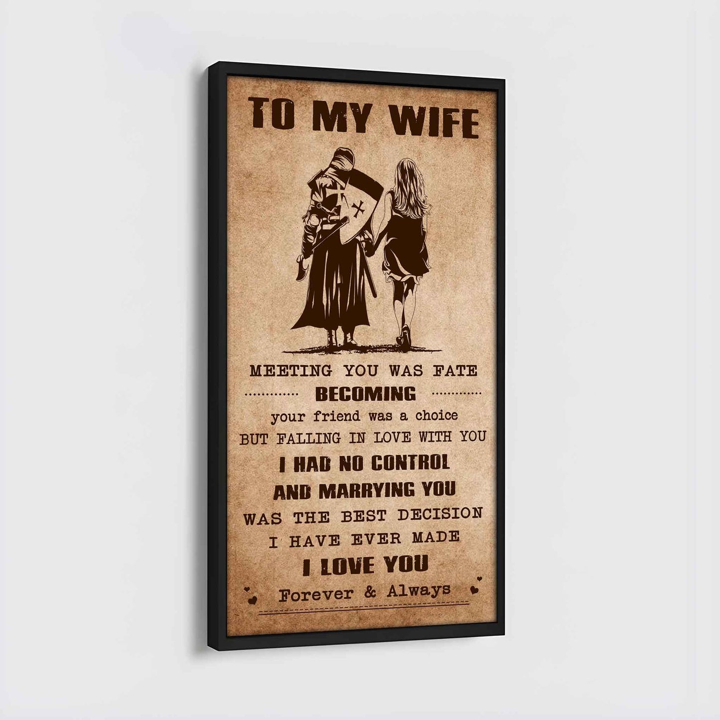 drb vgt- poster canvas to my wife meeting you was fate - i love you forever and always gift for your wife