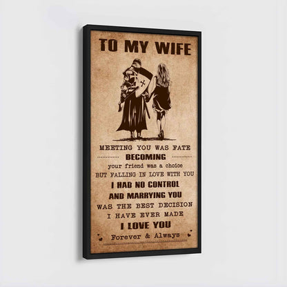 DRB VGT- Poster Canvas To My Wife Meeting You Was Fate - I Love You Forever And Always Gift For Your Wife