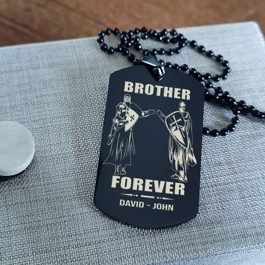 biker customizable engraved black dog tag double sided gift from brother, brother forever