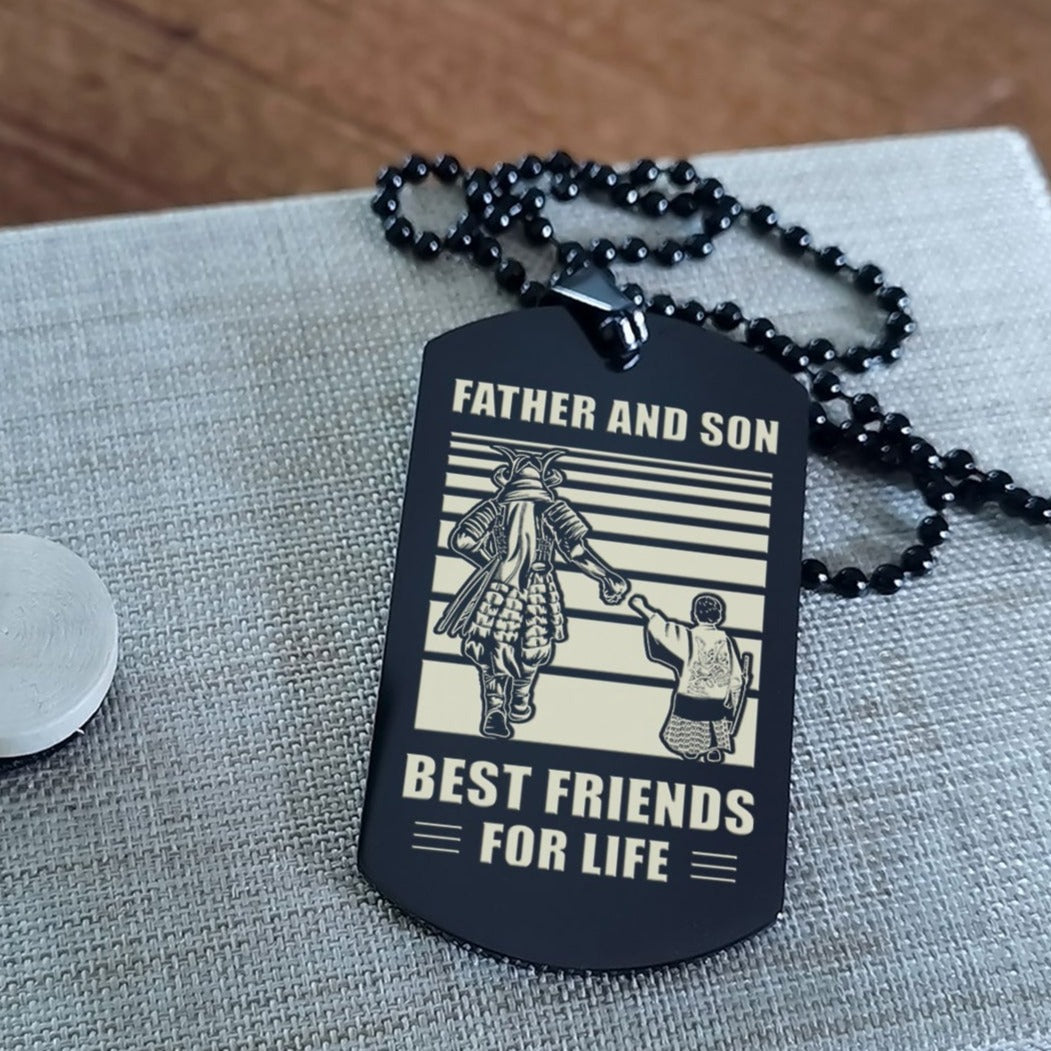 personalized double sided dog tag father and son best friends for life i will be there