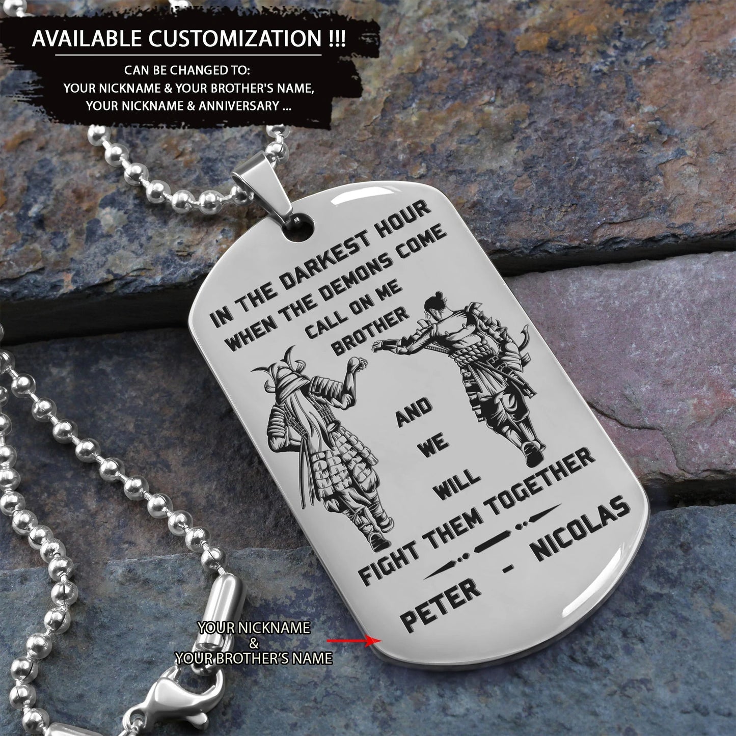 soldier call on me brother engraved dog tag veteran day gifts