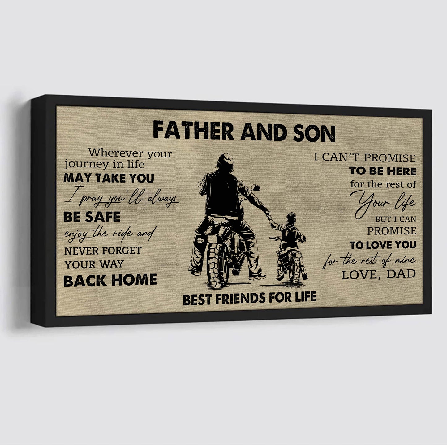 drb father and son best friends for life - never forget your way back home poster canvas gift for son from father