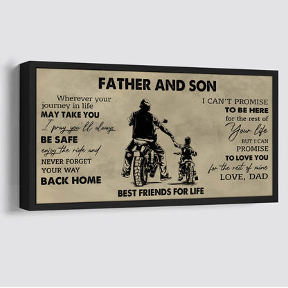 Family Father And Son Best Friends For Life - Never Forget Your Way Back Home Poster Canvas Gift For Son From Father