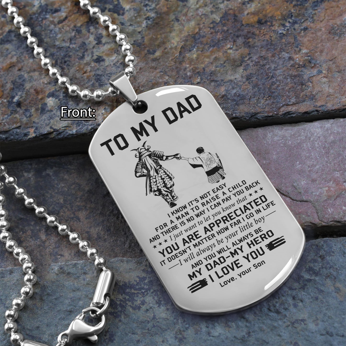 to my dad one side engrave dog tag gift for your dad your father