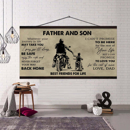 DRB Father And Son Best Friends For Life - Never Forget Your Way Back Home Poster Canvas Gift For Son From Father-Photo Upload